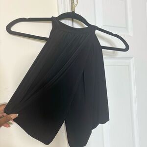 Black high neck halter top